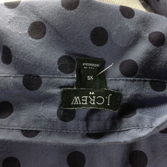 J. Crew Factory Blue & Black Polka Dot Tunic - Picture 5 of 7